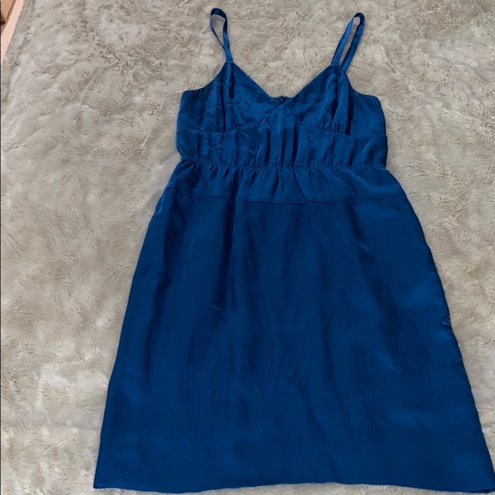 J Crew royal blue 100% silk slip dress